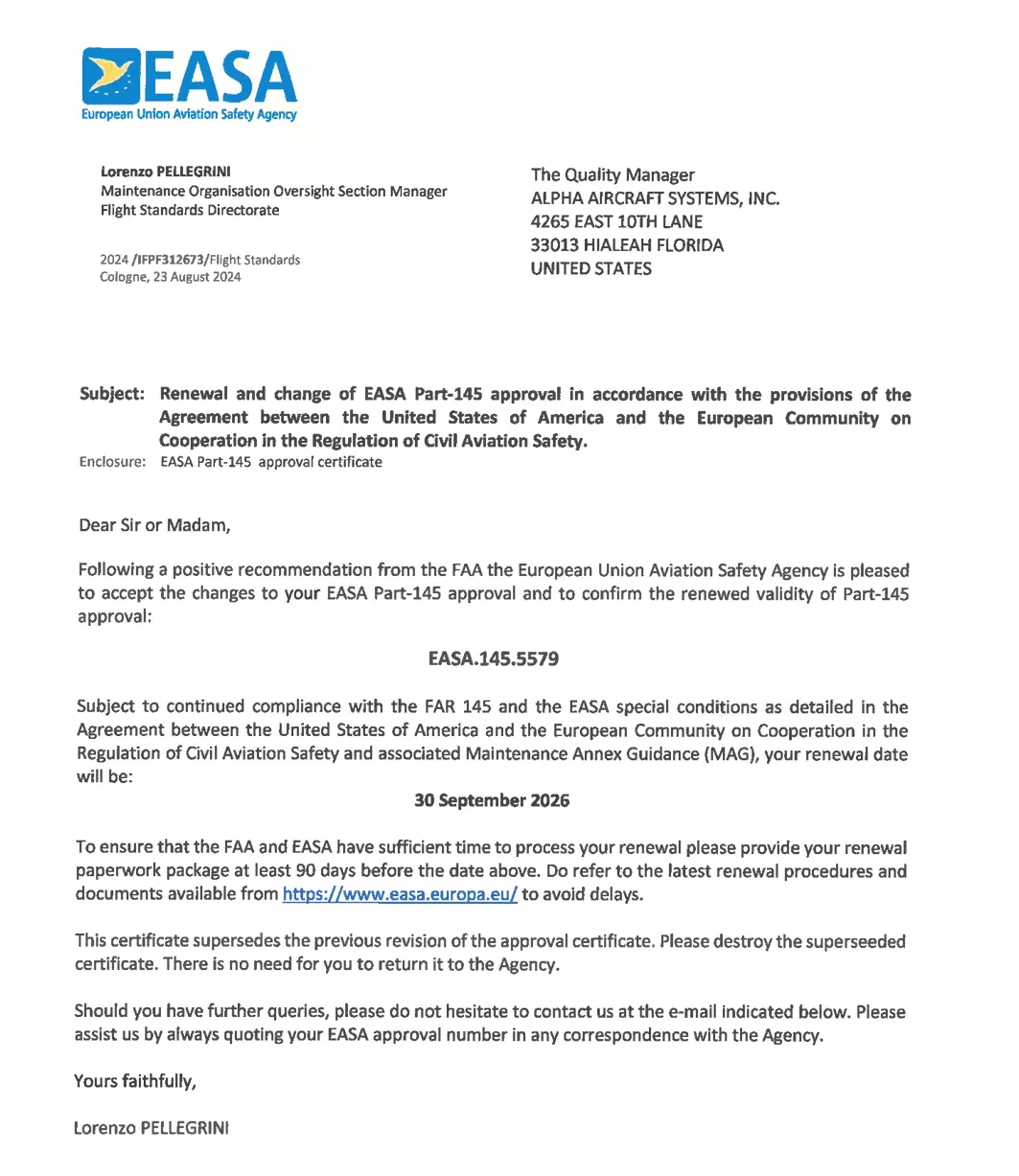 EASA Approved