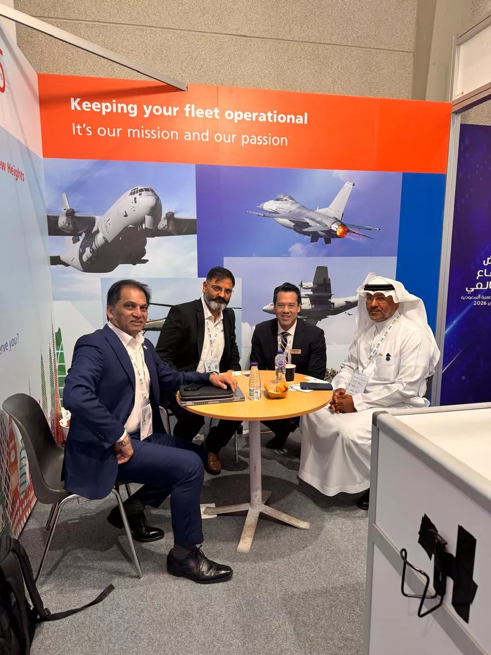 Alpha Aircraft Systems at Defense Show Riyadh-UAE - [Right to Left harab alharabi, Ron Taylo, SHUBHESH THAKORE & Amyr Qureshi]